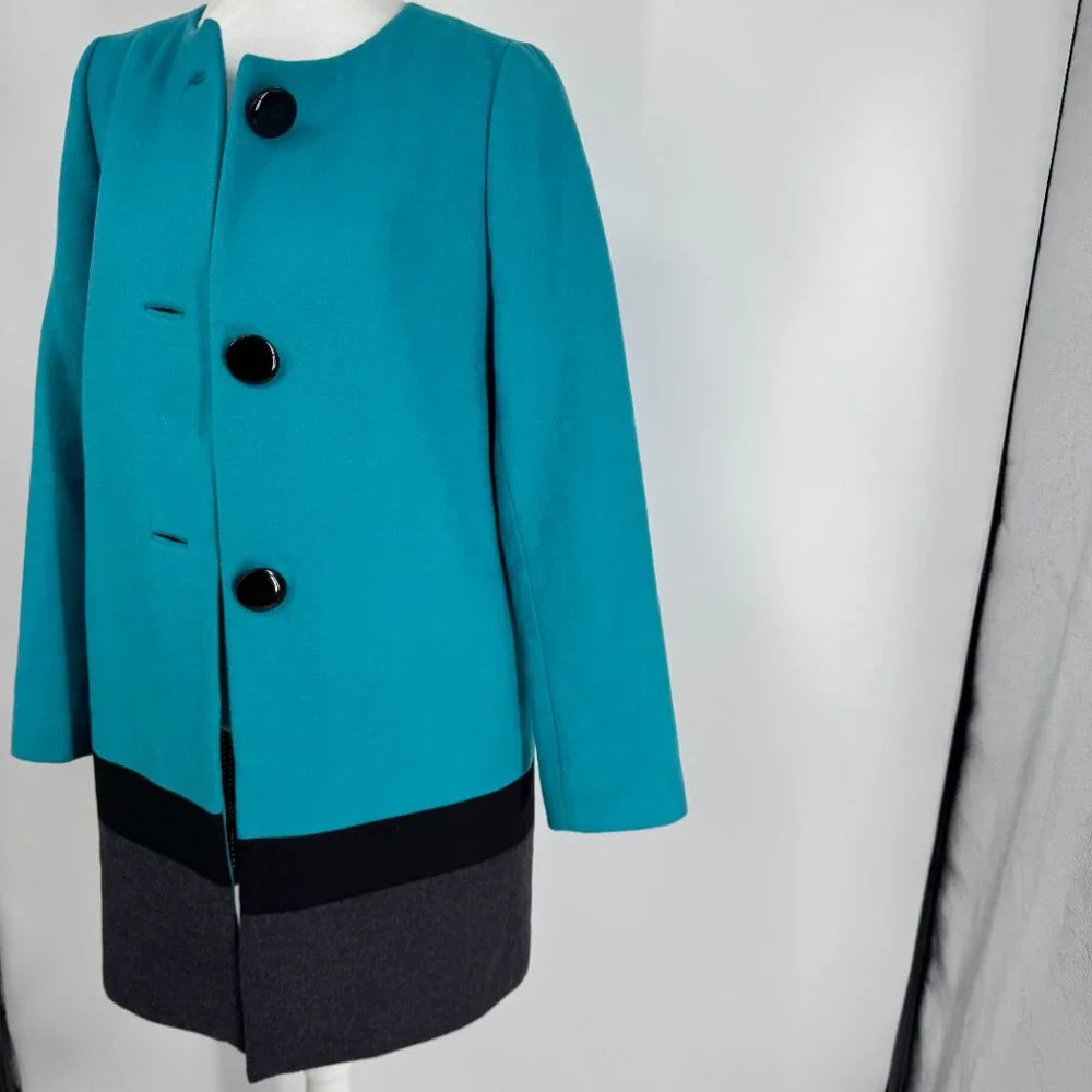 Kate Spade New York Colorblock  “Garby” Wool Coat Size 4